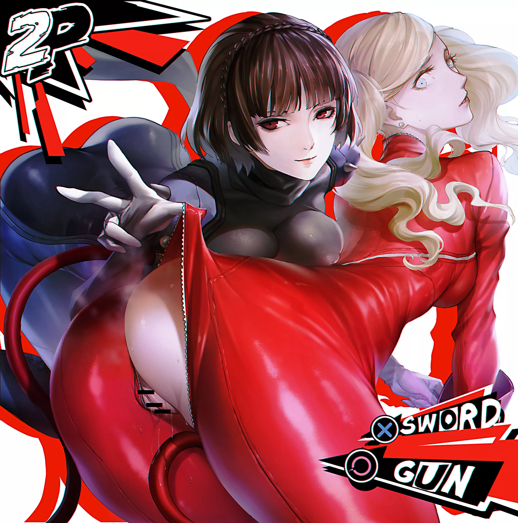 Exposing Ann's Weakpoint TagTeam With Makoto (Glassjill) [Persona] posted by sequence_string