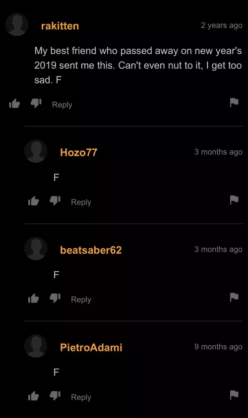 F in the chat for this guys horny dead friend by 7olenge