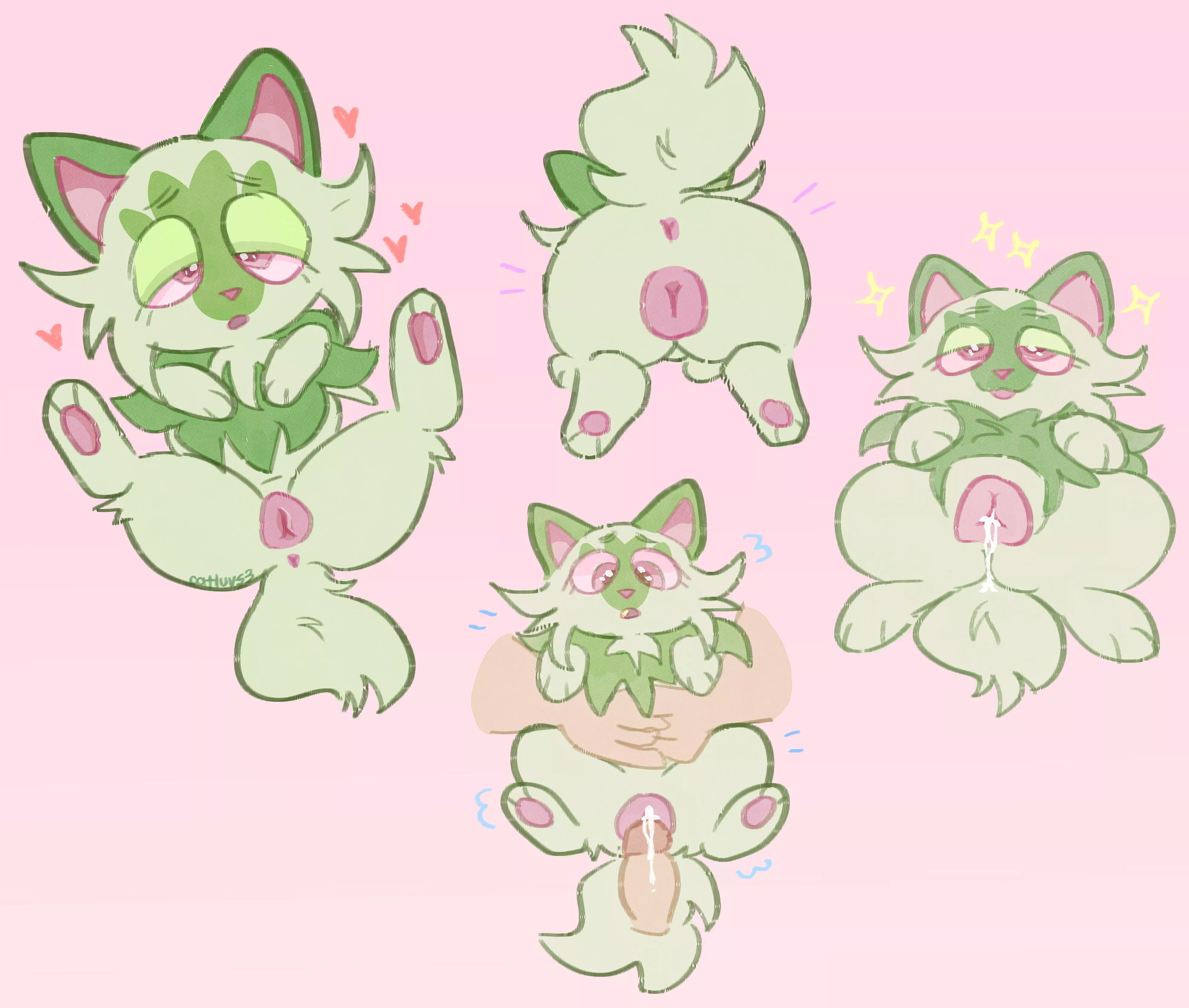 [F] sprigatito (catluvs3/my art) posted by tuesdaylust