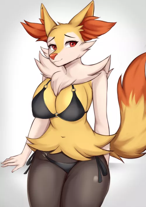 [F]A new fanart , this time of Braixen (art by me ) by kironzen