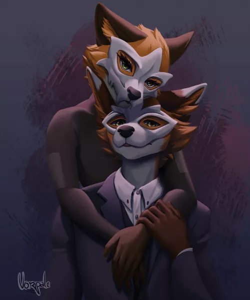 Father & Daughter (Art by Vorpale on FA) by Foxicious_
