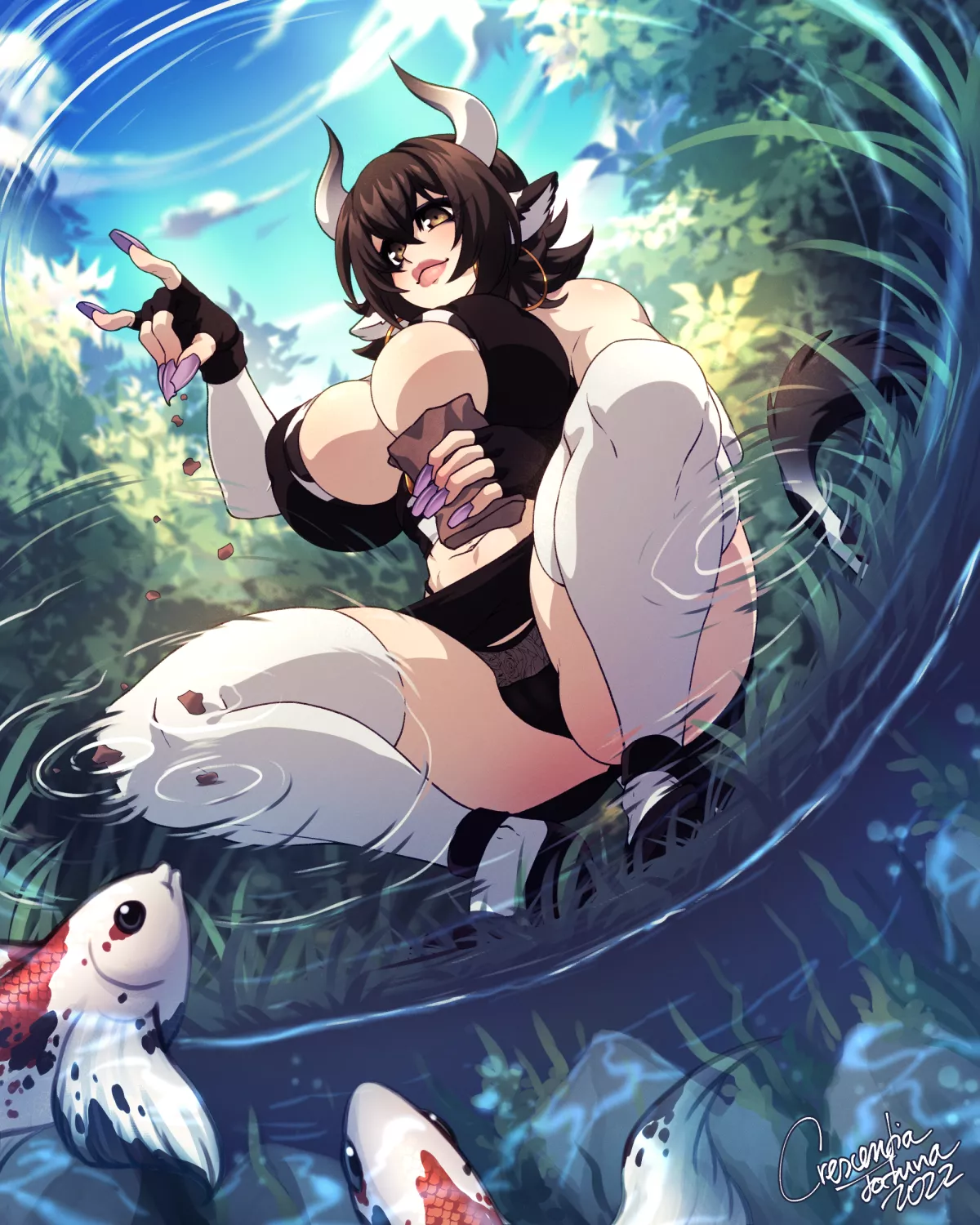 Feeding Fishies [by Crescentia Fortuna] posted by Crescentia-Fortuna