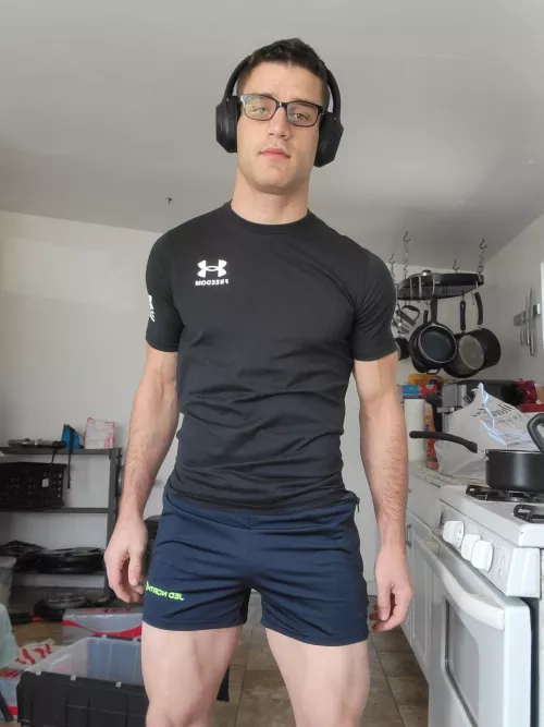 Feelin' sporty. I'm not as grumpy as I look. 😂 by double-leg-day