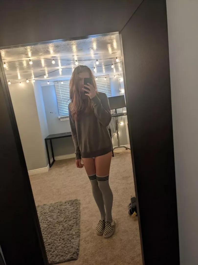 Feeling cute in my new sweater 💕 posted by jayjayfem