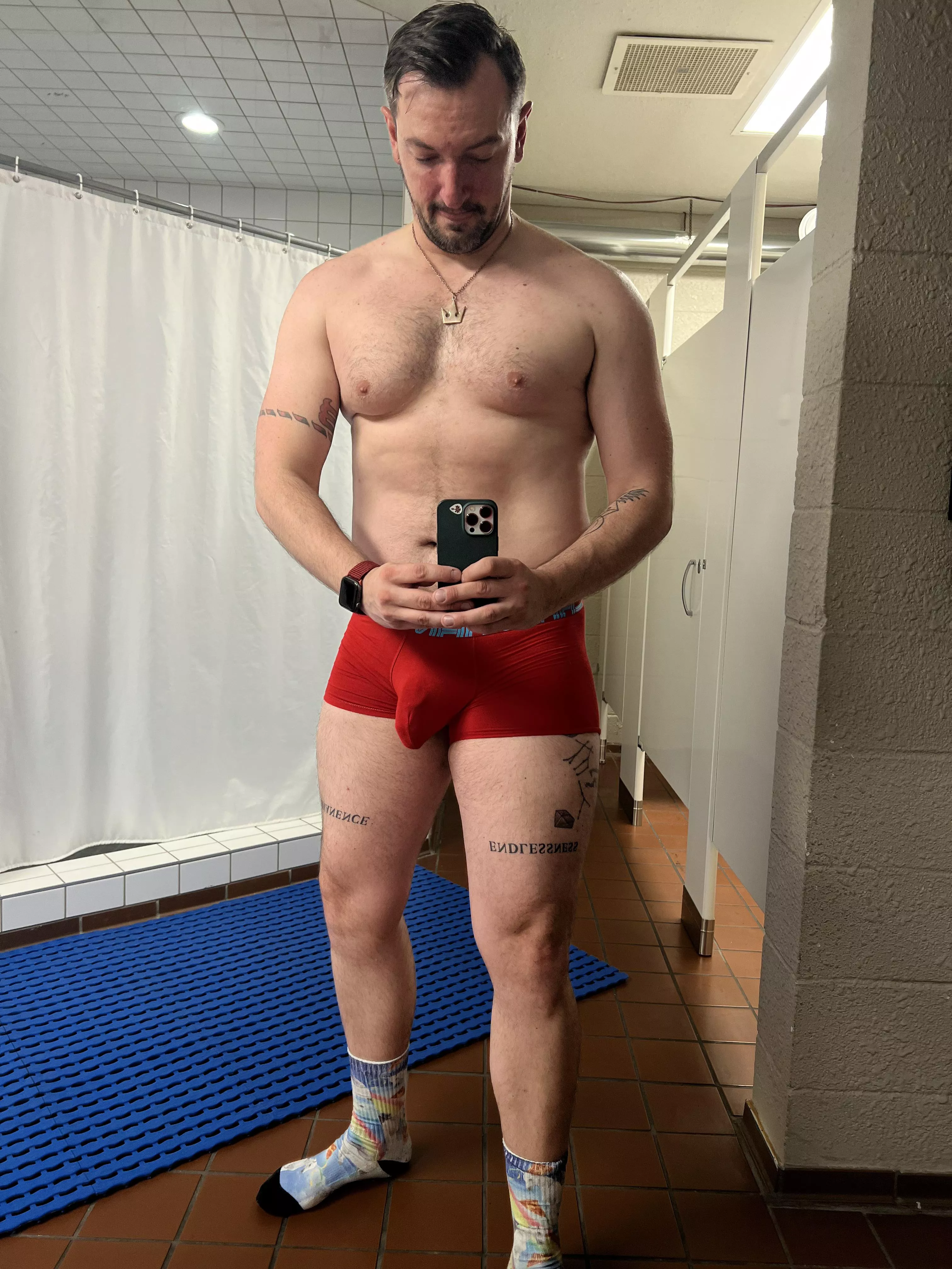 Feeling good after a solid leg day - loving my Andrew Christian’s posted by acehiklmnoprstu