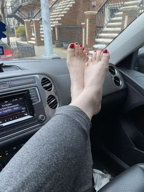 Feet up after a long drive. Whose jealous of all the people that got a peak? by RabbitPaws194
