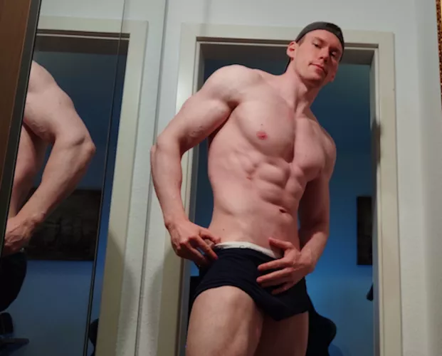 Filling My Door Frame In Bunched-Up Blue CKs by GODJADEN