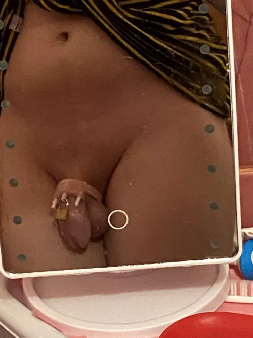 finally i got locked in a pink one by my gf. Should we make more content together~? by alicesissy00