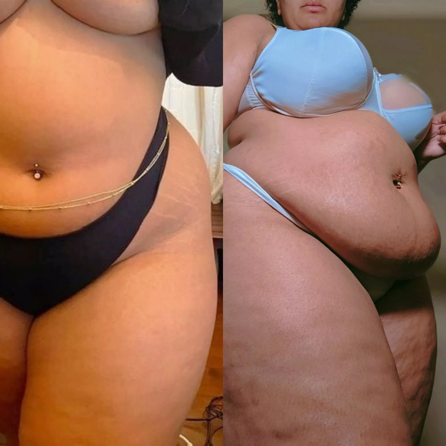 Finally I have a belly that hangs over my thongs 🐷👑 posted by lovinglyplussize