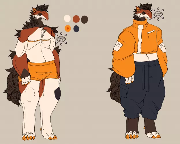 finally made myself a fursona by Funnky_Apple