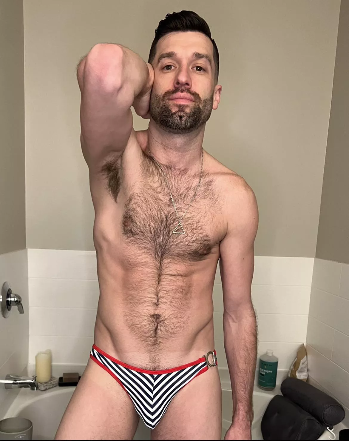 Finally swim season. Before I jump in, any volunteers to lick the sweat out? posted by bennettbubs