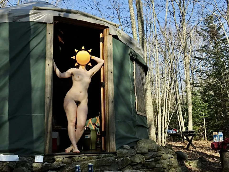 Finally warm out enough to go camping completely naked for the weekend :) posted by nudelovecouple