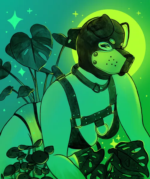 finished an art piece for someone on twitter 🐶🌱🪴 by fauntia22