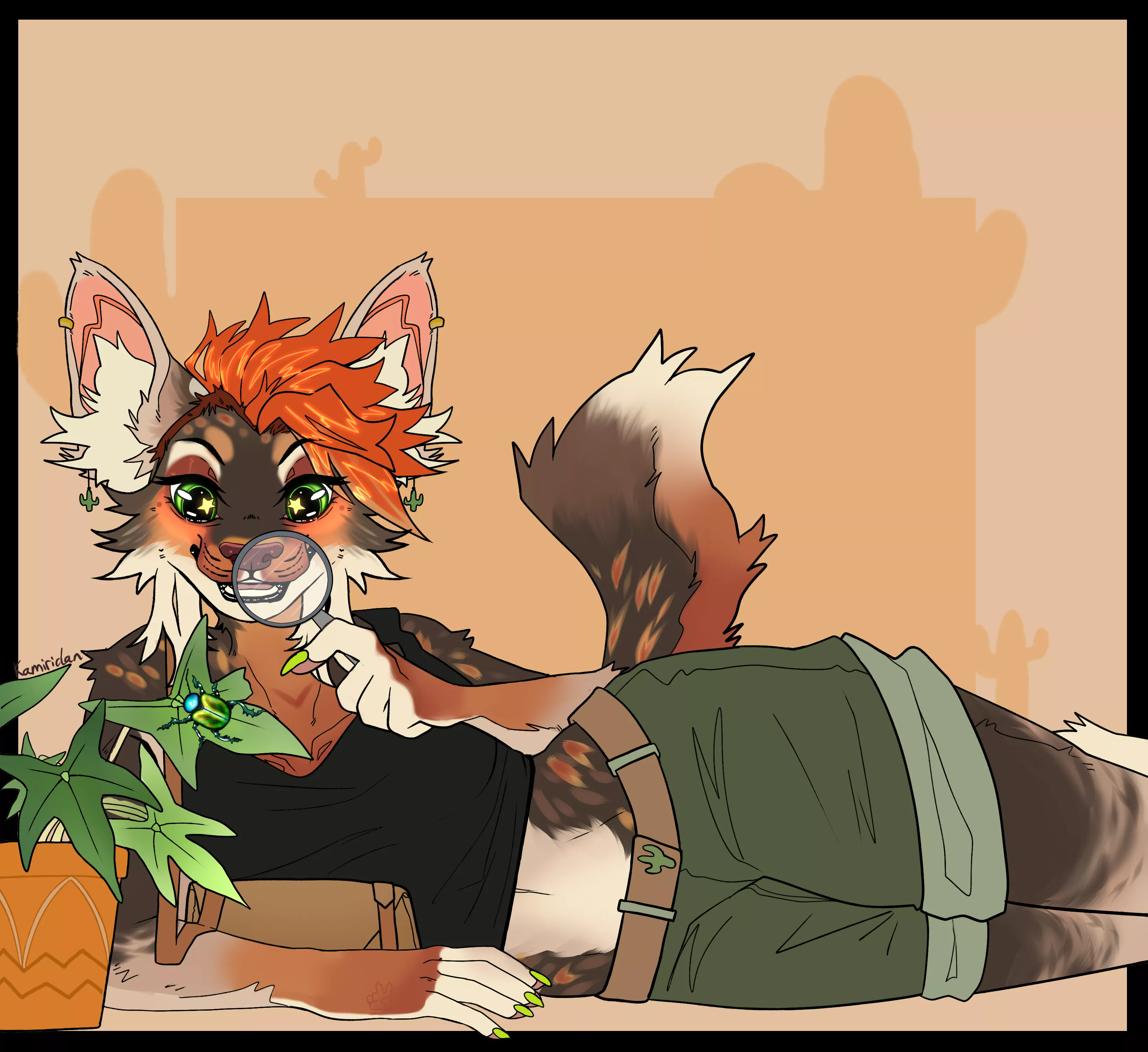 Finished HUGE piece for Mothsome of their adorable character, Frankie 🪳🦗🪲🐞 posted by Cheap_Ad_1175