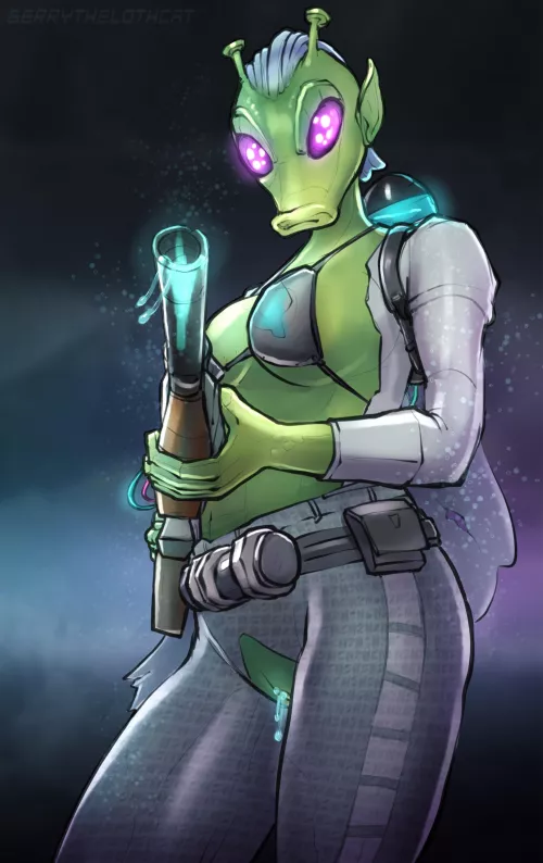 First ever lewd of Rodian Medic Skora from Star Wars Hunters! (Berrythelothcat) by Berrythelothcat