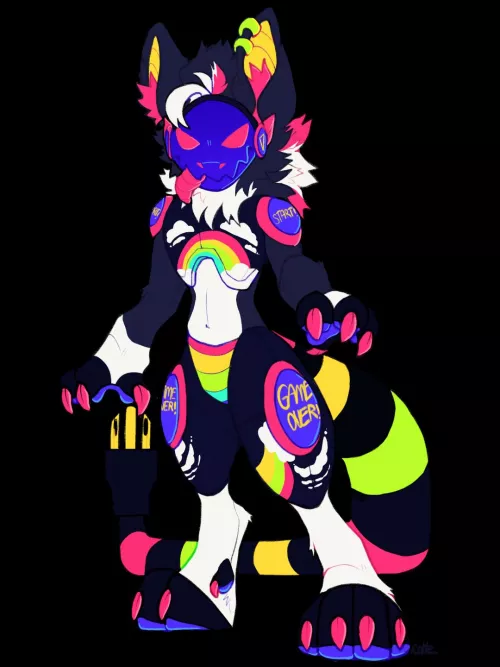 first ever protogen, 8-BIT (art by me, @rottetotte on all platforms) by Fawnniee