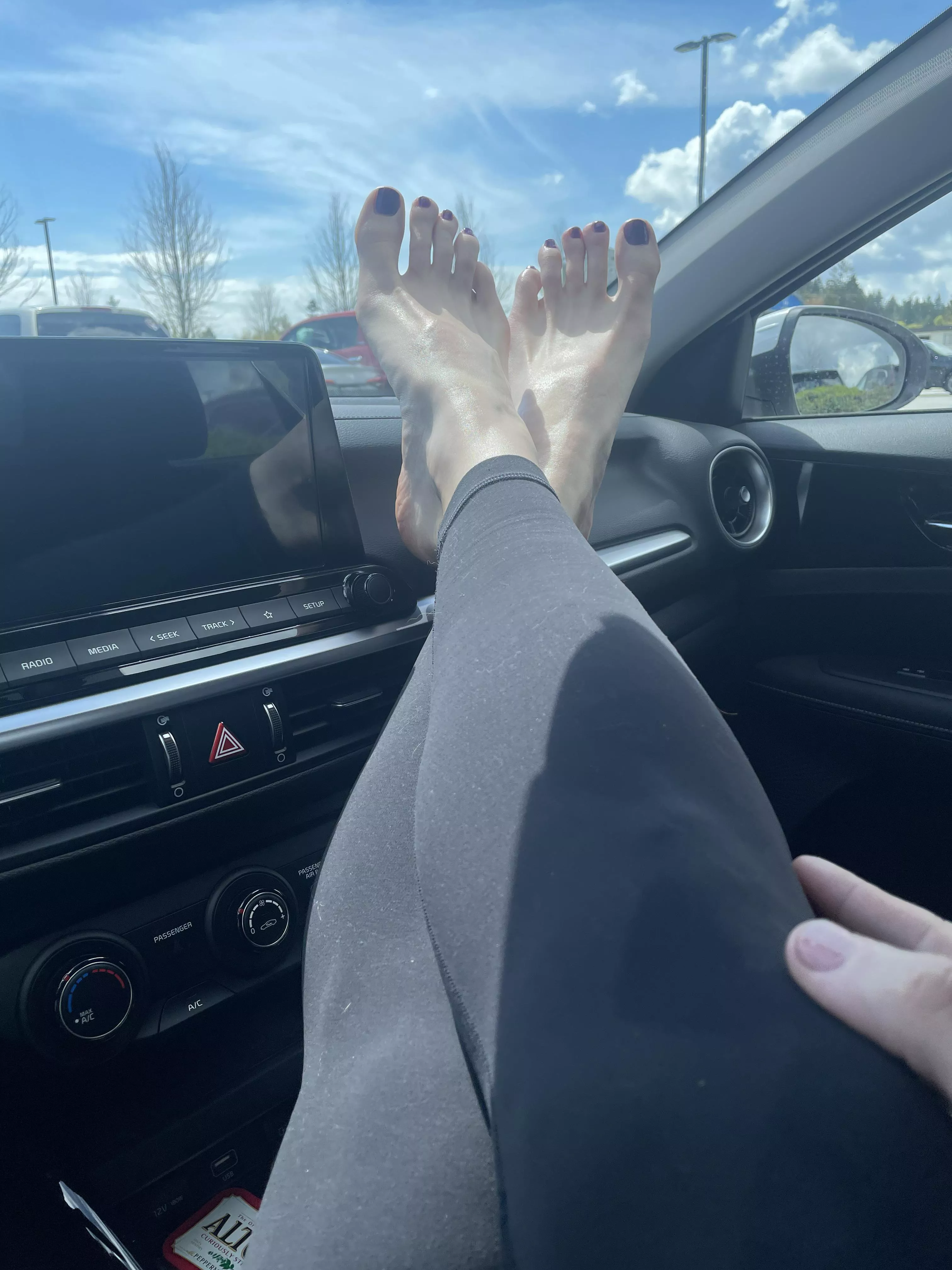 First pedicure at the mall today!! Yes I wore flip flops after!! ❤️❤️❤️ posted by ShadowSpandex