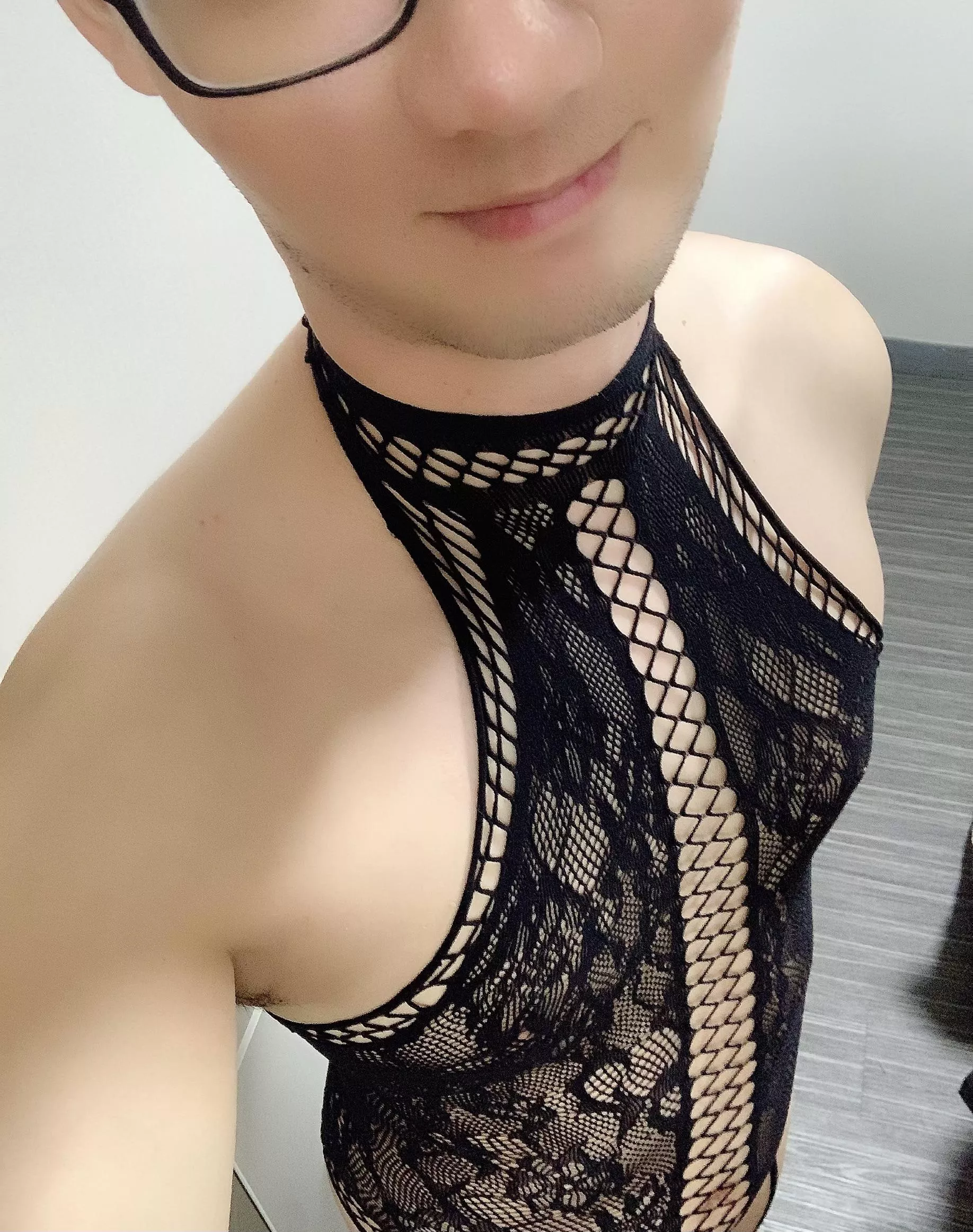 First post here! All dressed and ready for white cock! 🥵 posted by NightInGa1e312