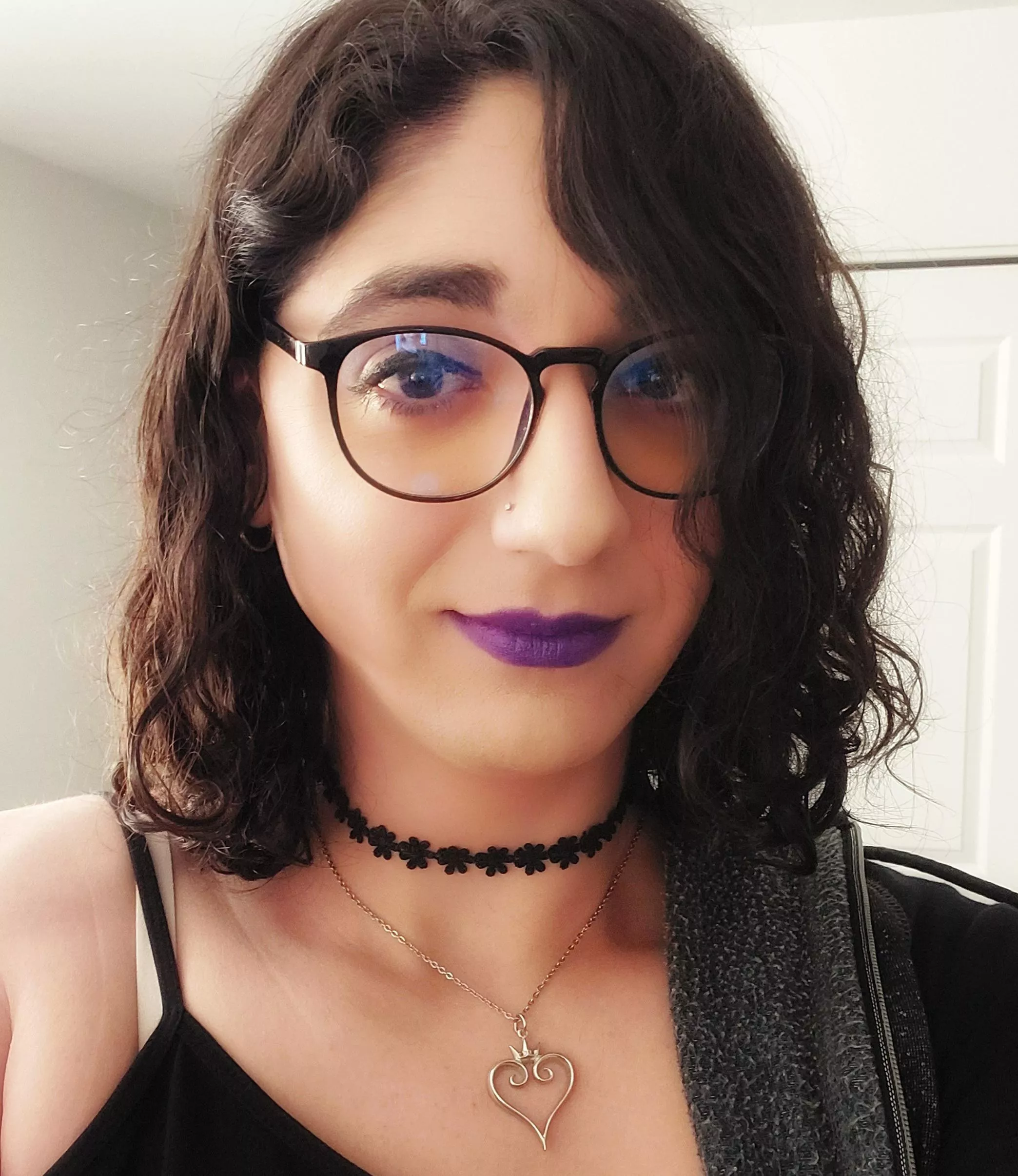 First time ever wearing purple lipstick, do I pull it off? 😅💜 posted by FemboyNikki