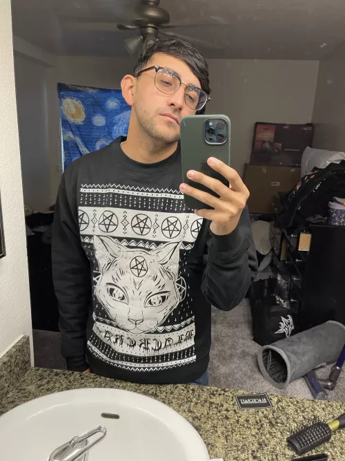 First time posting. Love when people ask if I worship Satan just because of my sweater. 😈 How is every doing? by jarendugah