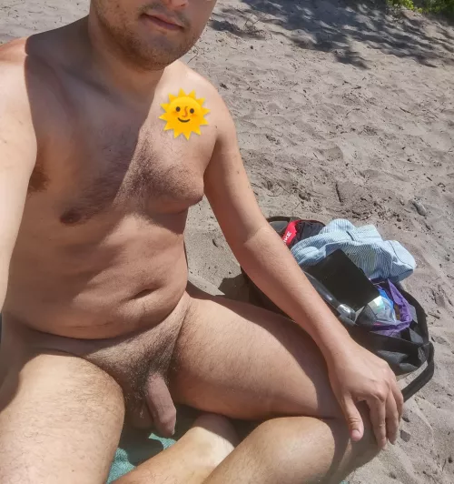 first trip to the nude beach this summer 🌞 not pictured: the guy who sucked me off in the cruising trails behind the beach. two other guys walked up on us as i was cumming, first time i've had an audience 😅 by KMC-27