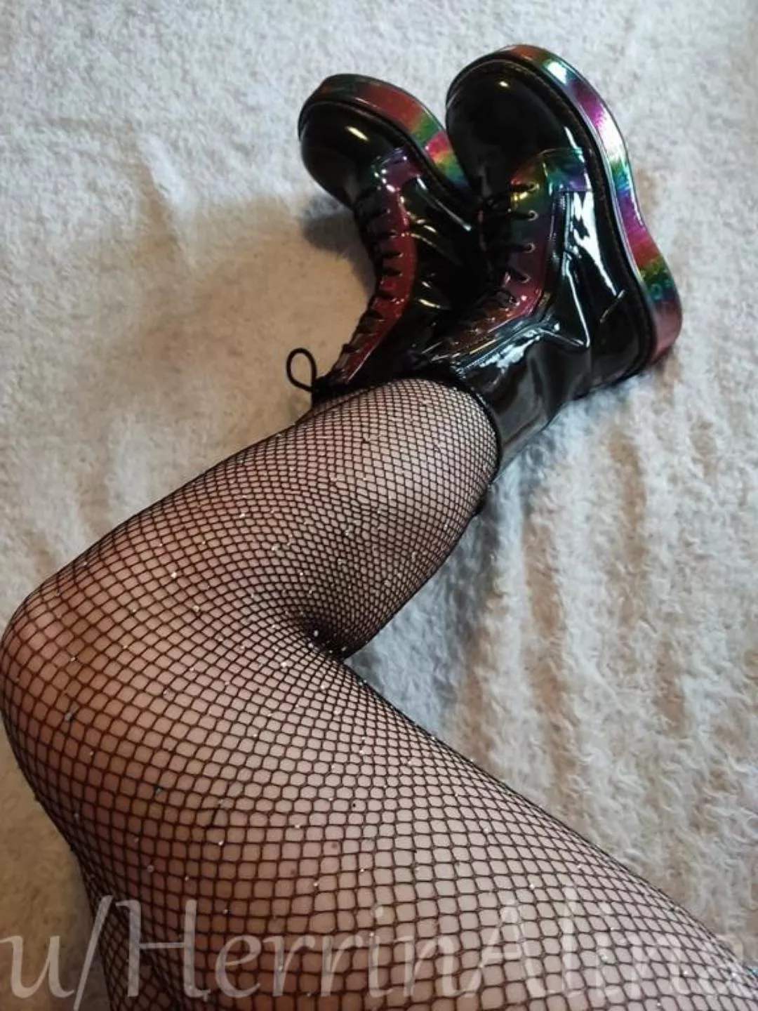 fishnet and rainbow boots ❤️ posted by HerrinAlina