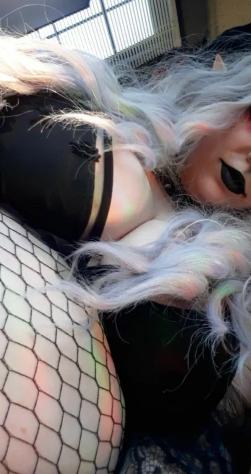 Fishnets and big goth tiddies 🥵🥵 by Yourwitchygirl