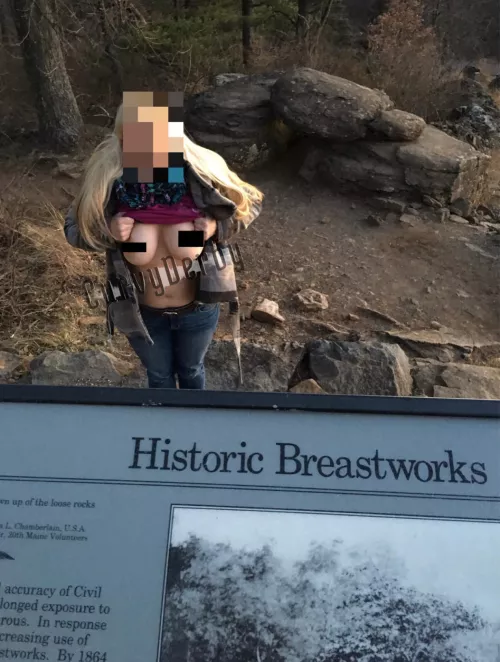 Flashing my historic breasts in a National Park by ScruUMmptious