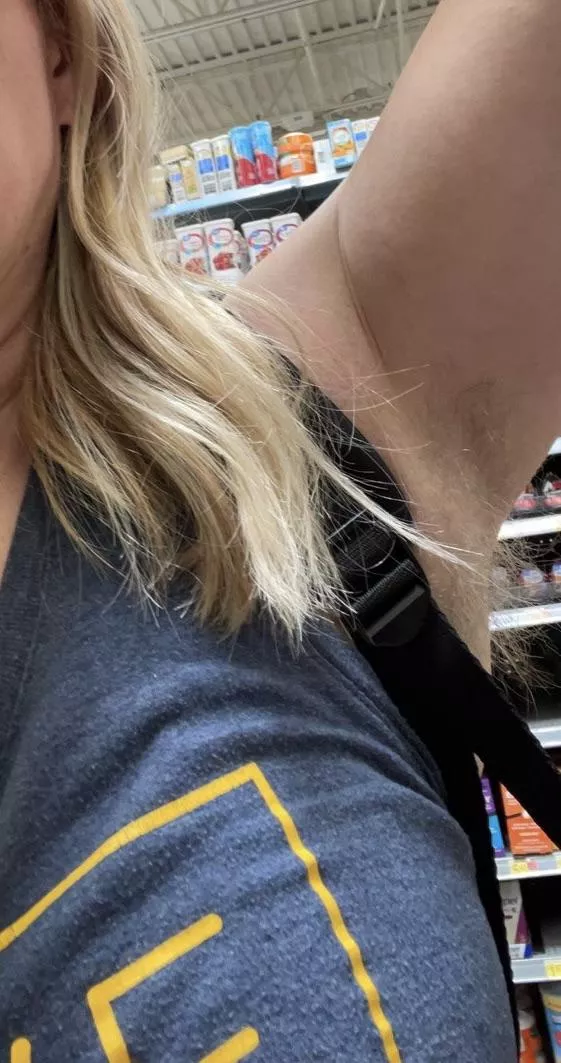 Flaunting my hairy pits at the store…😉 posted by randyrabbit1983