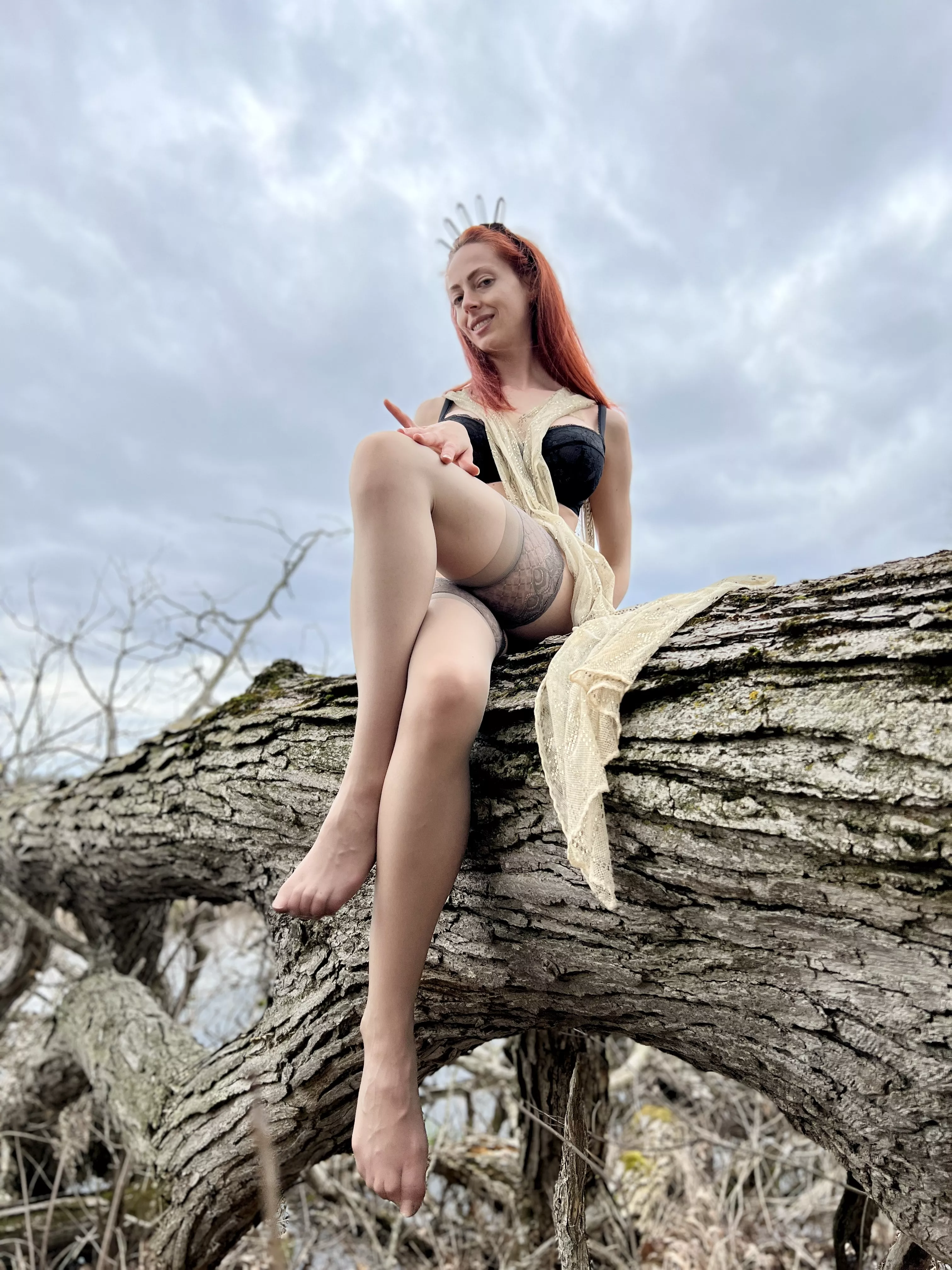 Flaunting My thigh highs outdoors in Mother Nature. Don't I look like a Goddess? posted by GoddessNikkiKit