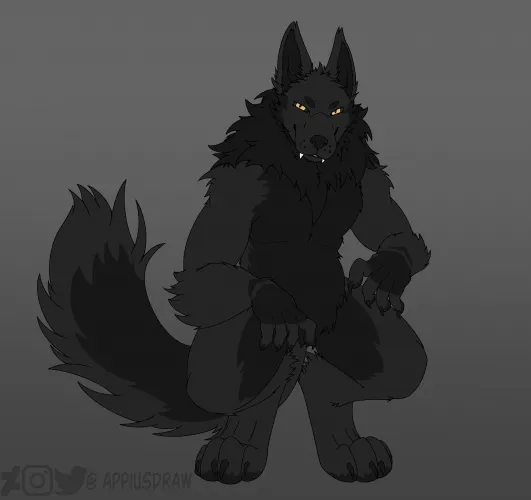 Floofy Werewolf (art by me) by AppiusWoof