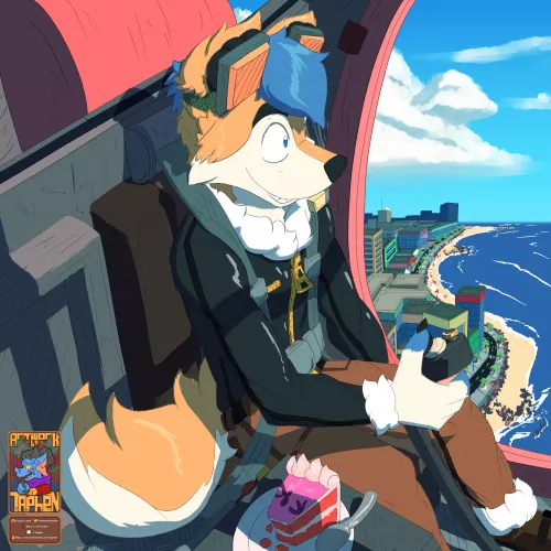 Flying over the beach. (commission for @NEKROStheproto) (art by me @taphenortohgjen) by Tohgjen