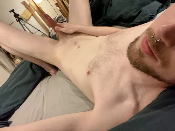 Foreskin covered in fresh cum by chastity-bournemouth
