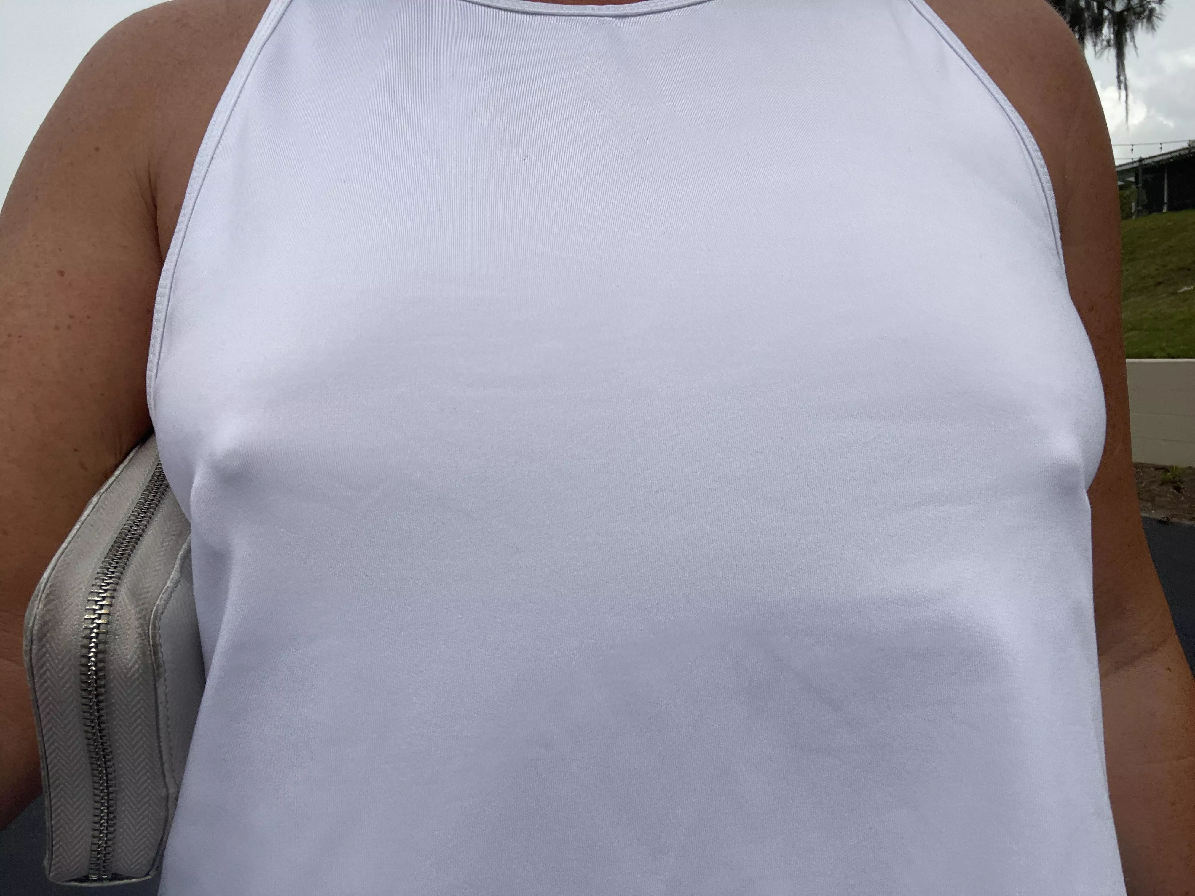 Forgot a bra! Oops! posted by JustCurious1551