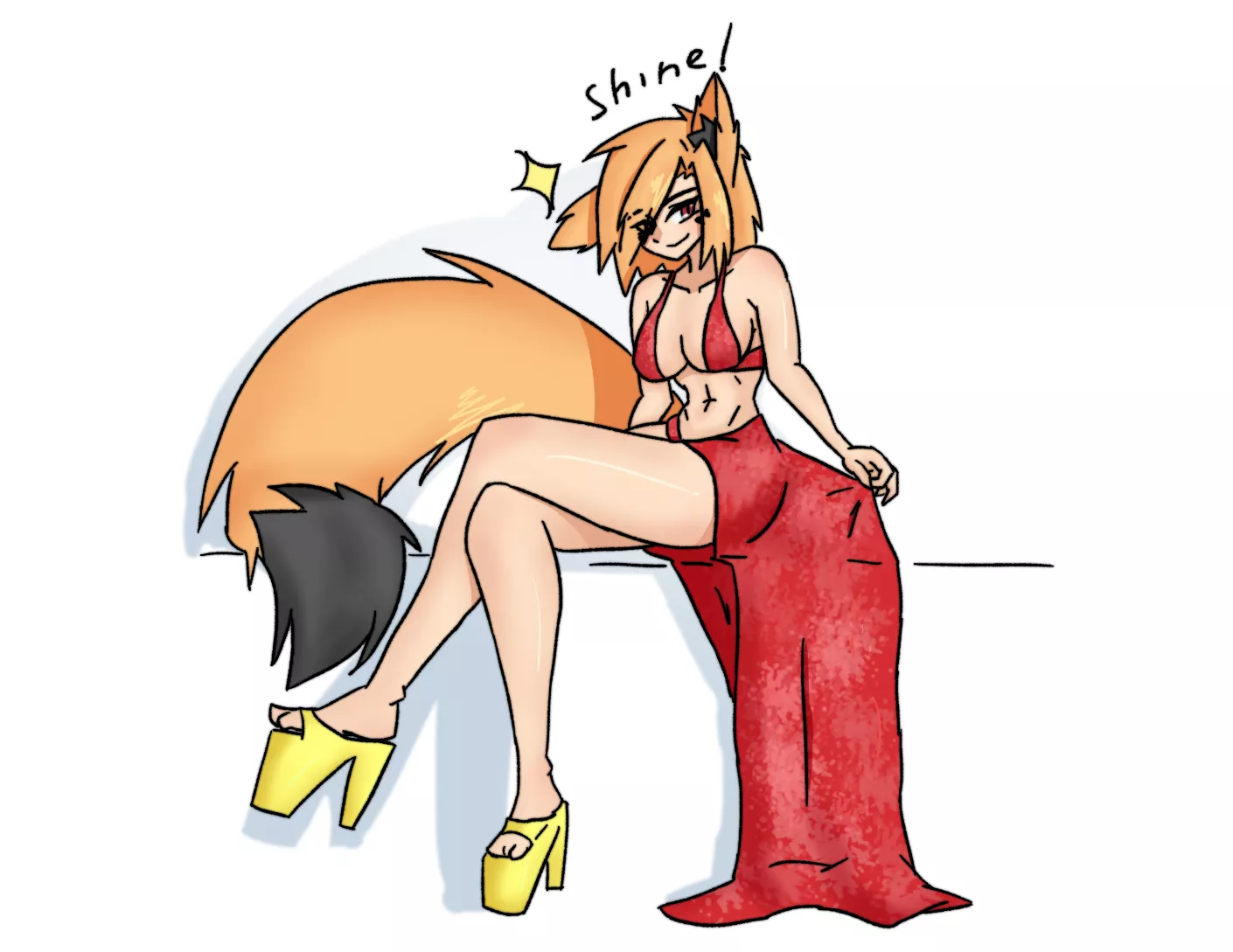 foxgirl in a dress(OC) posted by koma_50