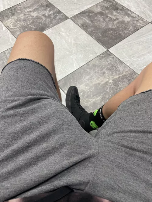 Free balling at the barbershop today, think anyone noticed my fat bulge by feelsweird999