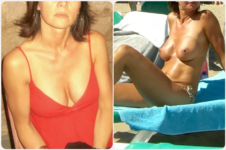 French Mom (52) braless in a sexy dress @ a wedding n saint tropez, then sunbathing topless (part 2) posted by ProfessionalLivid394