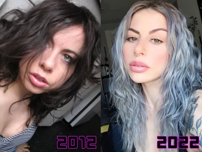 From adorable teen, to Goth Bimbo Queen (@maladaptive_imagery on Instagram) by glowupfan