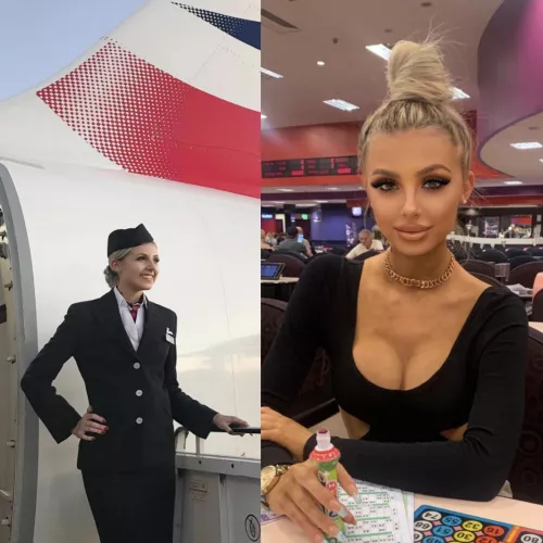 From cute flight attendant, to unrecognizable plastic doll! Fantastic! by kinkykat977