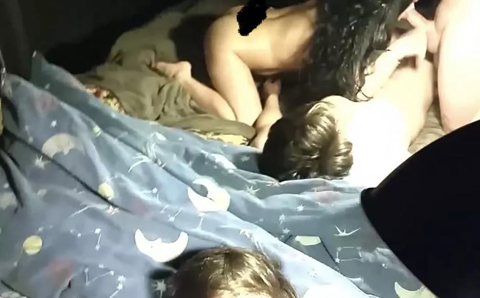 From the vault! TBT to 2nd (maybe) threesome w/ couple from college. Her husband took the pic (right before she touched our dicks and he freaked some) posted by bequietyouidiot