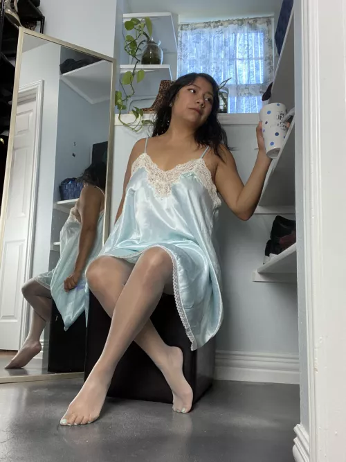 Frost sheer white pantyhose. Morning by sweetmilktitsC4S