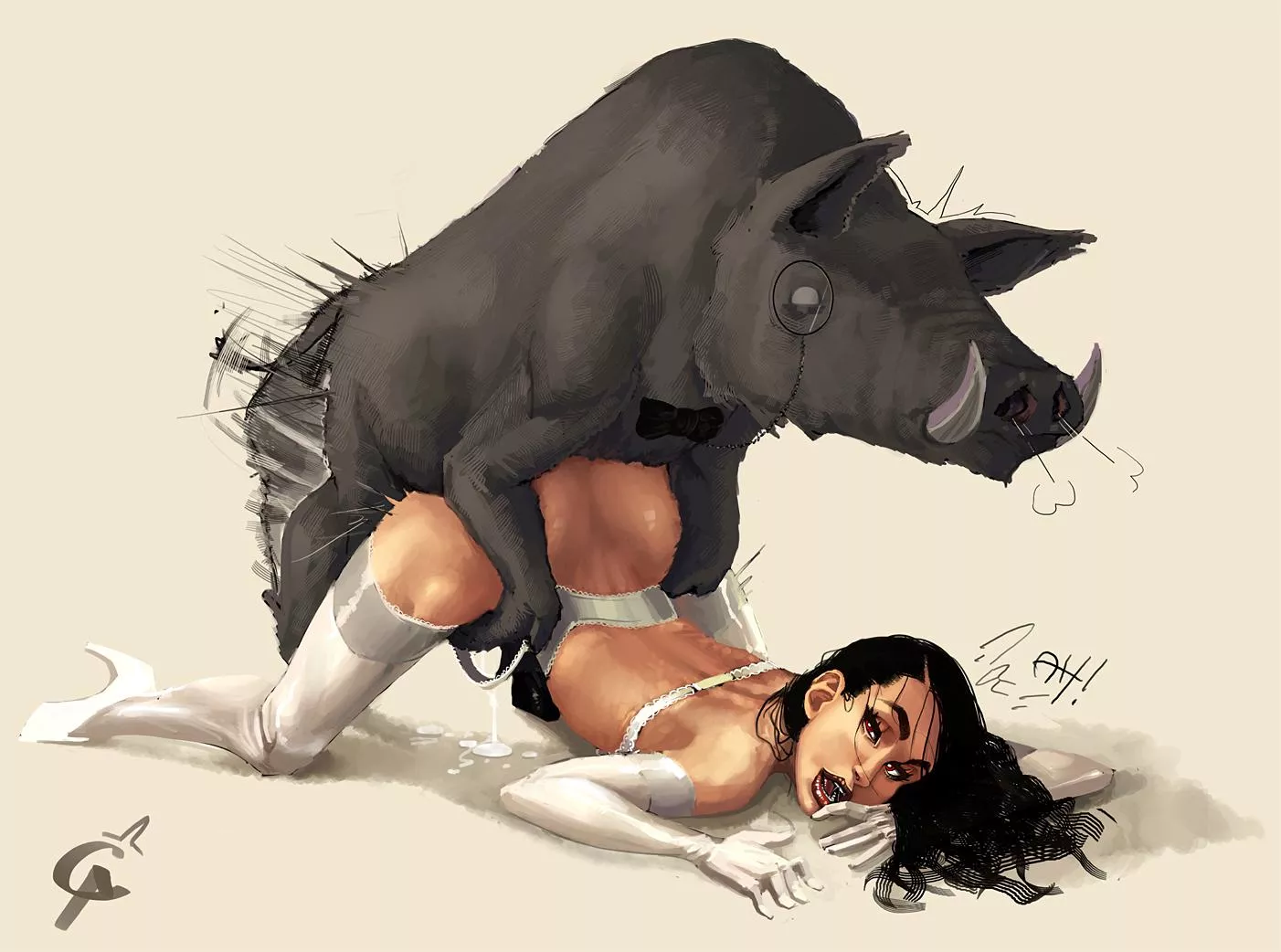 Fucked by a wild boar (incase) posted by TheGuroGirl