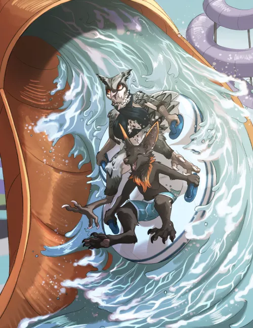 Fun day at the water park! (My art) (commission for Spacewarrior453 on FA) (commissions are open!) by Jingo824