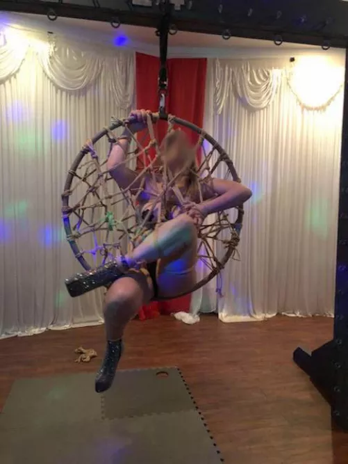 Fun little tie on our new aerial ring with help from my friend ILoveRopebondage by dolphinguy_2000