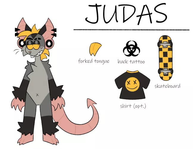 fursona ref !!! (art by me: @bioratzard on twt and ig) by THRASHMUTT