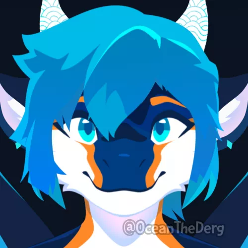 Fursona vector icon rework (art by me, @OceanTheDerg on Twitter) by aquaticspacederg