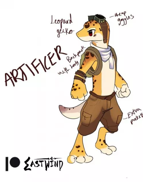 Gecko from the game I'm working on, Project Eastwind! Twitter: @InhouseCafeGame by Brian0749