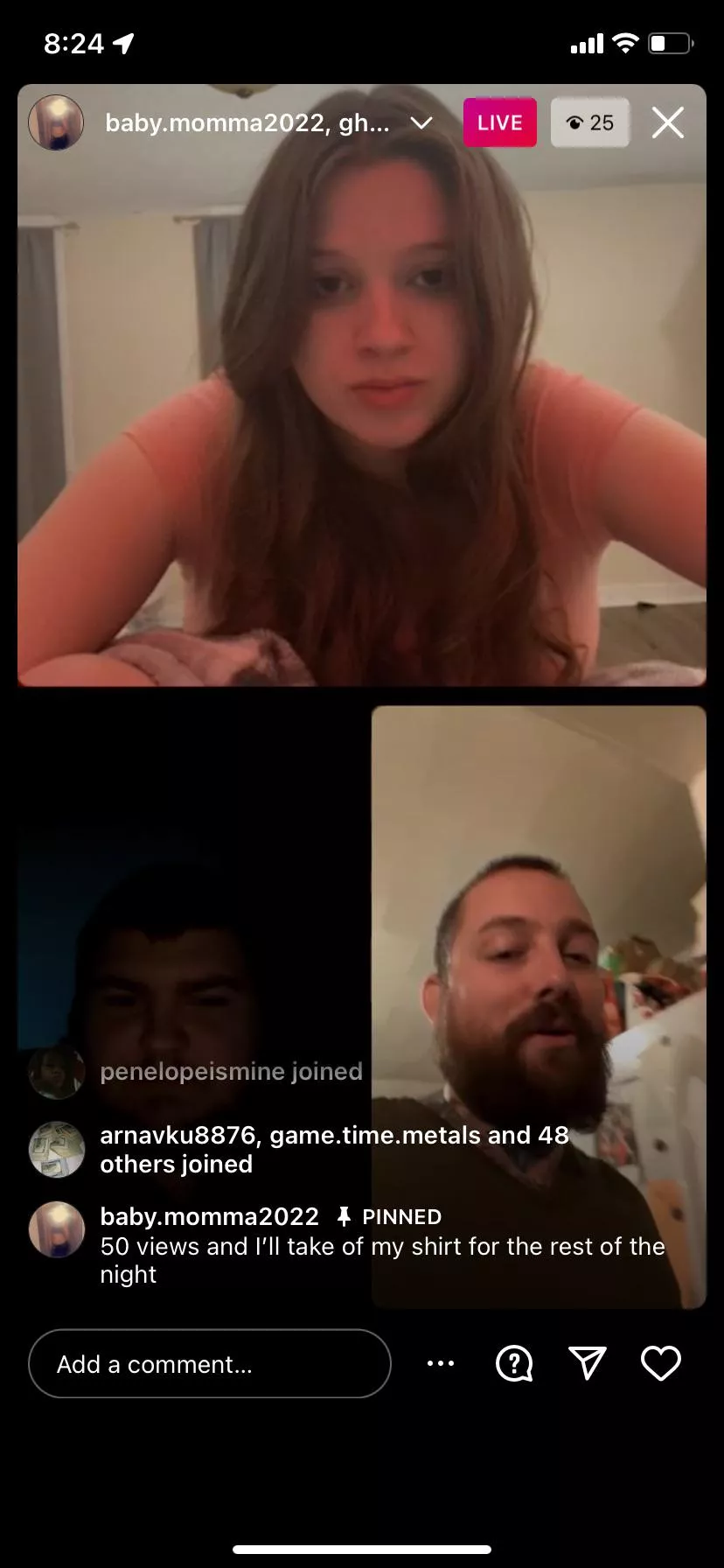 Get her to 50 viewers for shirt off. @ in the pic posted by Euphoric-Student6860