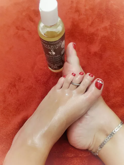 Get on your knees and finish rubbing oil on my sore feet, now !! by FEETtuccine