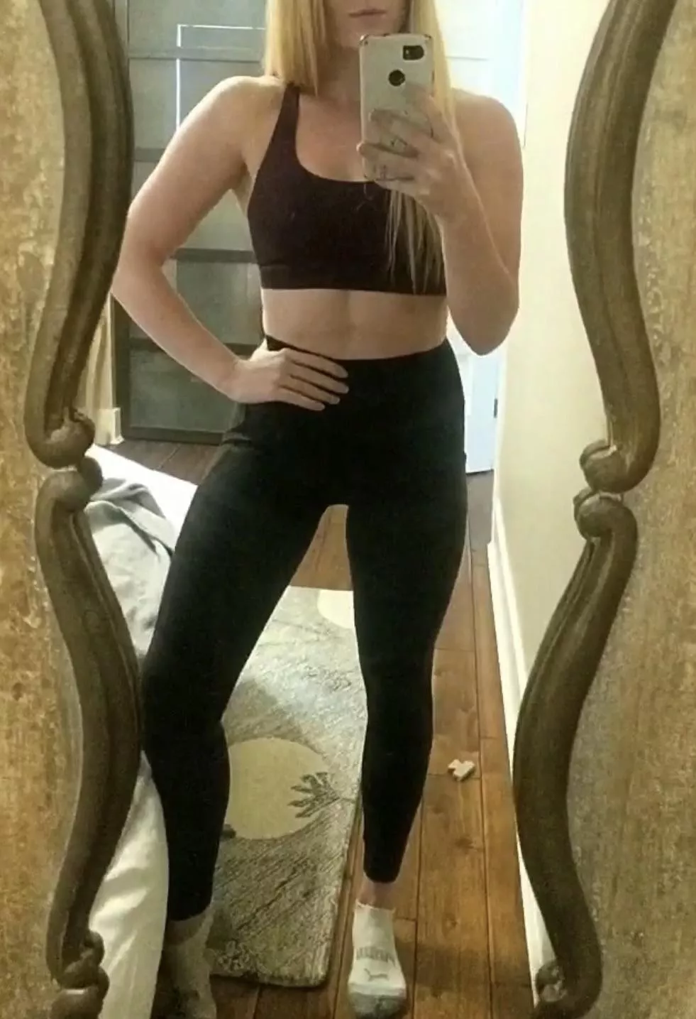 Getting ready for yoga 🧘‍♀️ posted by leannequeen13